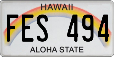HI license plate FES494