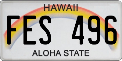 HI license plate FES496