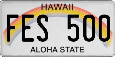 HI license plate FES500