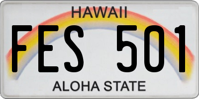 HI license plate FES501