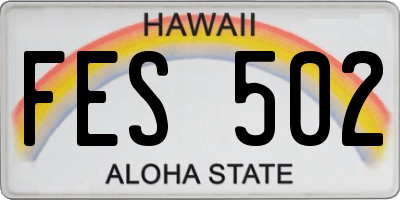 HI license plate FES502