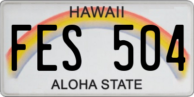 HI license plate FES504