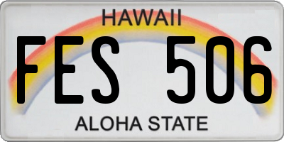 HI license plate FES506