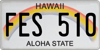 HI license plate FES510
