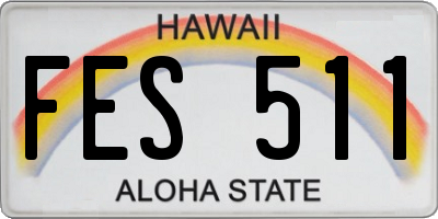 HI license plate FES511