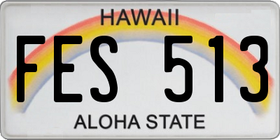 HI license plate FES513