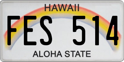 HI license plate FES514