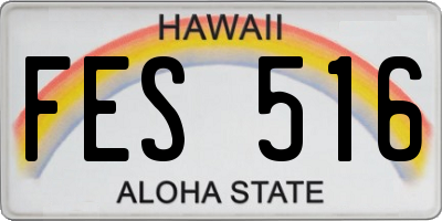 HI license plate FES516