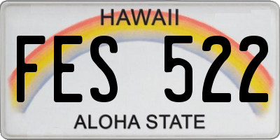 HI license plate FES522