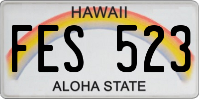 HI license plate FES523