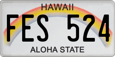 HI license plate FES524