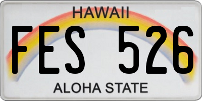 HI license plate FES526