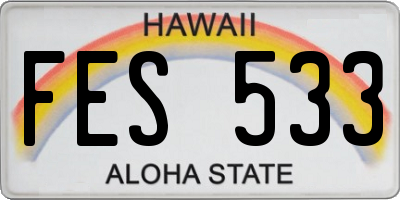 HI license plate FES533