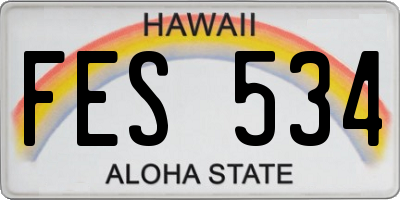 HI license plate FES534