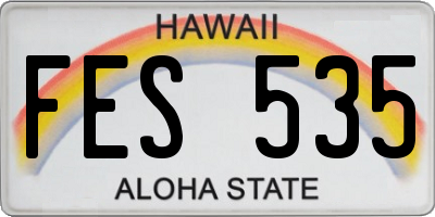 HI license plate FES535