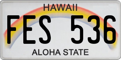 HI license plate FES536