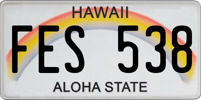 HI license plate FES538