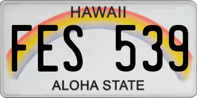 HI license plate FES539
