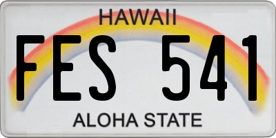HI license plate FES541