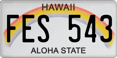 HI license plate FES543