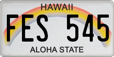 HI license plate FES545