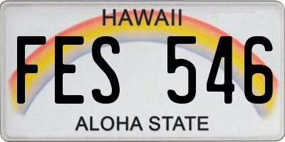 HI license plate FES546