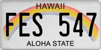 HI license plate FES547