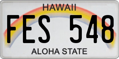 HI license plate FES548