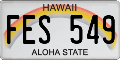 HI license plate FES549