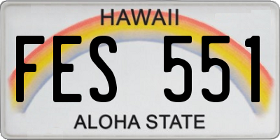 HI license plate FES551