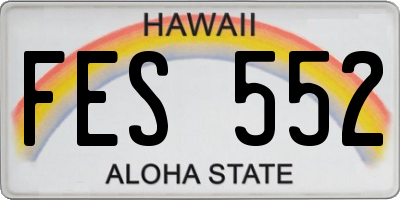 HI license plate FES552