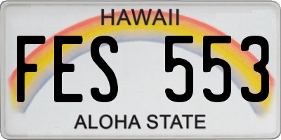 HI license plate FES553