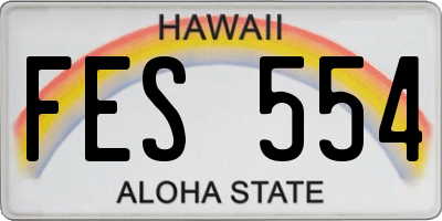 HI license plate FES554