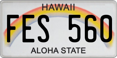HI license plate FES560
