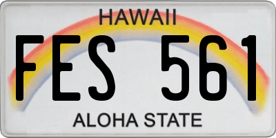 HI license plate FES561