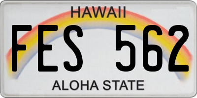 HI license plate FES562