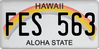 HI license plate FES563