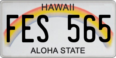 HI license plate FES565