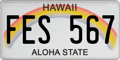 HI license plate FES567