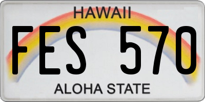HI license plate FES570