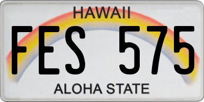 HI license plate FES575