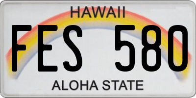 HI license plate FES580