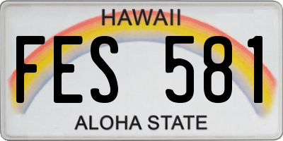 HI license plate FES581