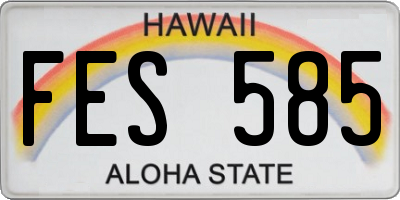 HI license plate FES585