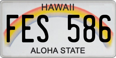 HI license plate FES586