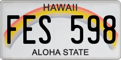 HI license plate FES598