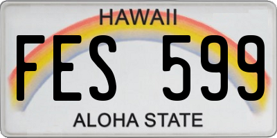 HI license plate FES599