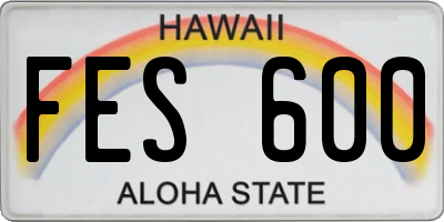 HI license plate FES600