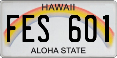 HI license plate FES601