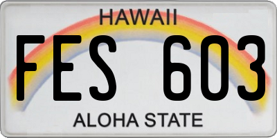 HI license plate FES603